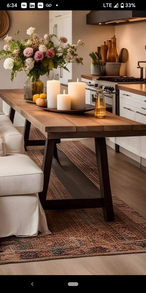 Narrow Kitchen Table Rectangle, Narrow Kitchen Table, Kitchen Table Rectangle, Narrow Dining Table, Redo House, Dining Table Decor Ideas, Narrow Dining Tables, Narrow Kitchen, Table Decor Ideas