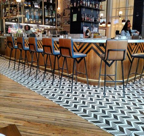 Restaurant Floor Tiles, Cement Tiles Kitchen, Cement Tiles Bathroom, Tiled Bar, Restaurant Tiles, Bar Tile, Bar Apron, Cement Tile Floor, Villa Lagoon Tile