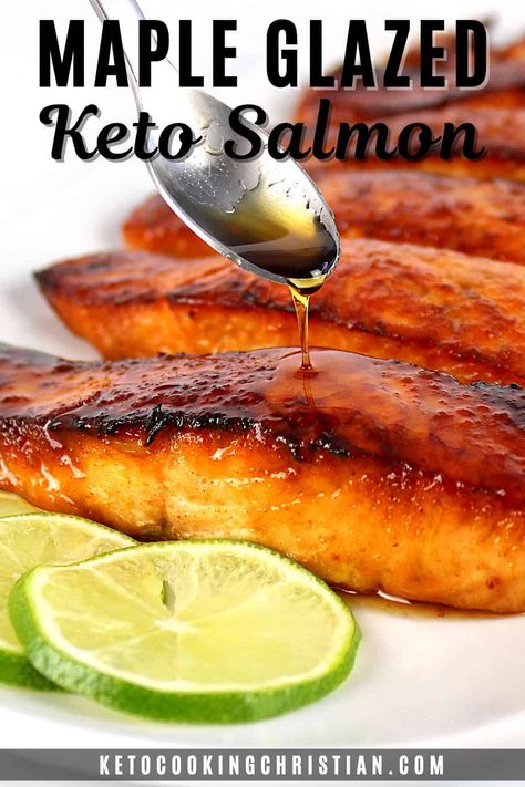 Salmon Filet Recipe, Low Carb Salmon Recipes, Keto Beginner, Low Carb Salmon, Maple Glazed Salmon, Salmon Filets, Cilantro Recipes, Salmon Glaze Recipes, Keto Salmon