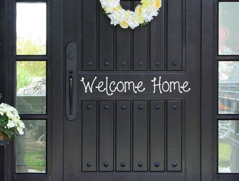 Welcome Home Vinyl Decal Sticker Front Door Custom Vinyl Lettering Custom Door Decal Front Door Decals Fancy Door Vinyl Welcome Home Decal by inspirationwallsigns. Explore more products on http://inspirationwallsigns.etsy.com Front Door Decals, Fancy Door, Vinyl Door Decal, Vinyl Door, Front Door Decal, Door Vinyl, Front Door Entryway, Inspirational Wall Decals, Vinyl Doors