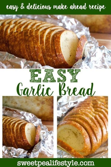 The easiest garlic bread you can make!! Each slice of sourdough bread is slathered in garlic butter, then baked all together to create the best garlic bread recipe, ever! Cauliflower Buns, Cat Head Biscuits, Best Garlic Bread Recipe, The Best Garlic Bread, Best Garlic Bread, Keto Bread Recipe, Coconut Flour Bread, Homemade Garlic Bread, Best Keto Bread