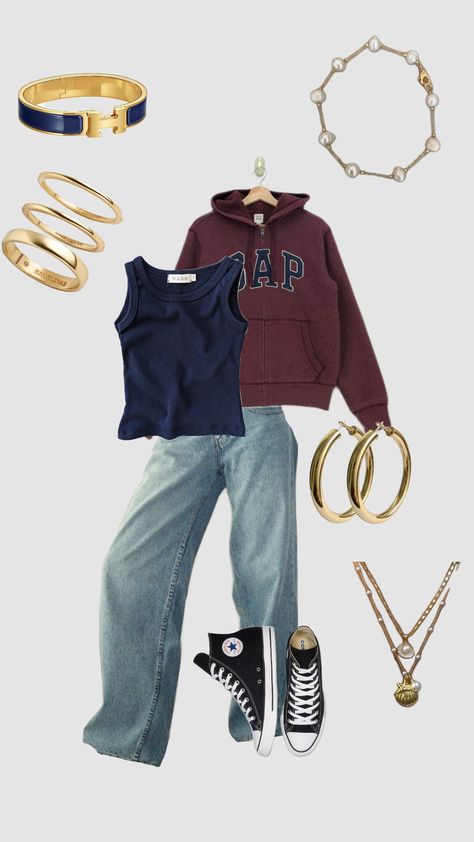 #outfit #outfitinspo #clothes #outfits#outfitcheck Hoodie And Jeans Outfit, Gap Hoodie, Jeans Outfit Women, Clothes Outfits, Jeans Outfit, Jean Outfits, Gap, Outfit Inspo, Clothes For Women