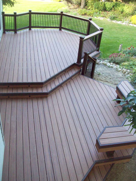 Multi Level Decks Are Simply Elegant 2 Tier Decks, Tri Level Deck Ideas, Split Level Deck Ideas Backyards, 2 Tier Deck Ideas Backyards, Backyard Deck Designs Layout, Two Level Deck Ideas Layout, Tiered Deck Ideas, Deck Patio Combo Ideas, 2 Level Deck Ideas