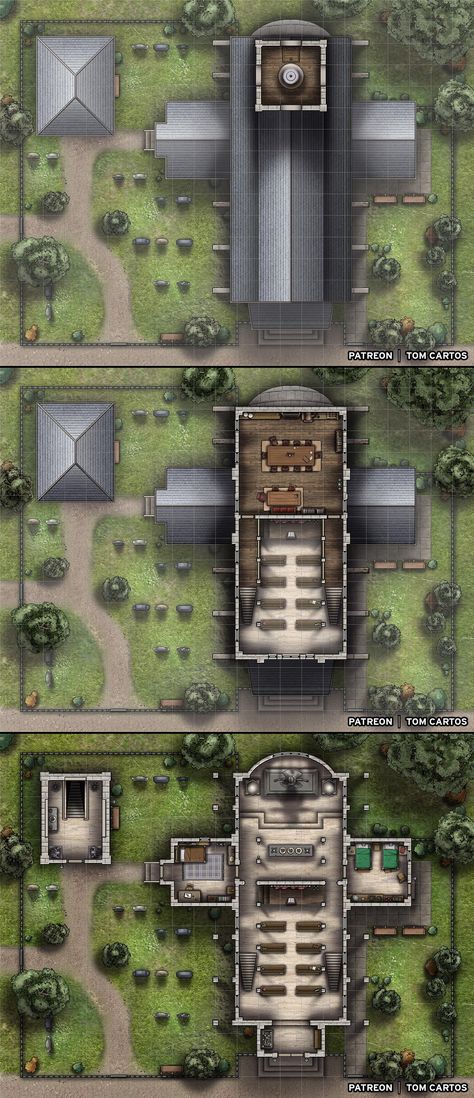 Dnd Church Map, Church Battlemap, Church Layout, Pathfinder Maps, Dnd World Map, Building Map, Fantasy World Map, Tabletop Rpg Maps, Rpg Map