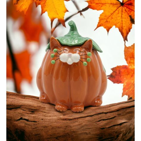 kevinsgiftshoppe Ceramic Pumpkin Cat Candy Box Home Decor Kitchen Decor Fall Decor Halloween Decor | Michaels Cat Candy, Pumpkin Cat, Cat Pumpkin, Moustaches, Fine Ceramic, Fall Gifts, Candy Boxes, Cute Pumpkin, Halloween Home Decor