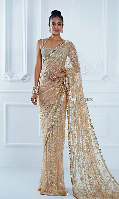 Manish Malhotra Bridal, Manish Malhotra Saree, Jaal Embroidery, Reception Saree, Indian Bride Outfits, Corset Blouse, Indian Fashion Saree, Manish Malhotra, Net Saree