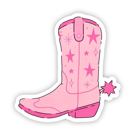 Cute Pink Cowboy Boot Sticker. High Quality Vinyl Sticker. Great To Decorate Laptops, Water Bottles, Car Windows, Coolers, Phone Cases, Journals, And More. Details: | 2.9" X 3.0" | Printed And Shipped With Care From The U.S.A. | High Quality And Durable Vinyl, Indoor And Outdoor Use | Waterproof And Weather Resistant | Pink Cowboy Boot Sticker | Waterproof & Weather Resistant | 2.9" X 3.0" | Big Moods Cowboy Boots Sticker, Cowboy Boot Sticker, Stickers Rosas, Stickers For Bottles, Cowboy Boot Cake, Cowboy Stickers, Pink Cowboy Boot, Pink Cowboy Boots, Pink Stickers