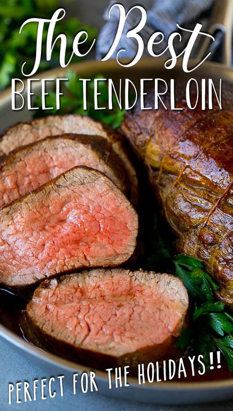 Steak Entrees, Beef Tenderloin Oven, Best Beef Tenderloin Recipe, Tenderloin Recipes Oven, Beef Tenderloin Roast Recipes, Butter Beef, Whole Beef Tenderloin, Beef Ideas, Beef Tenderloin Recipes