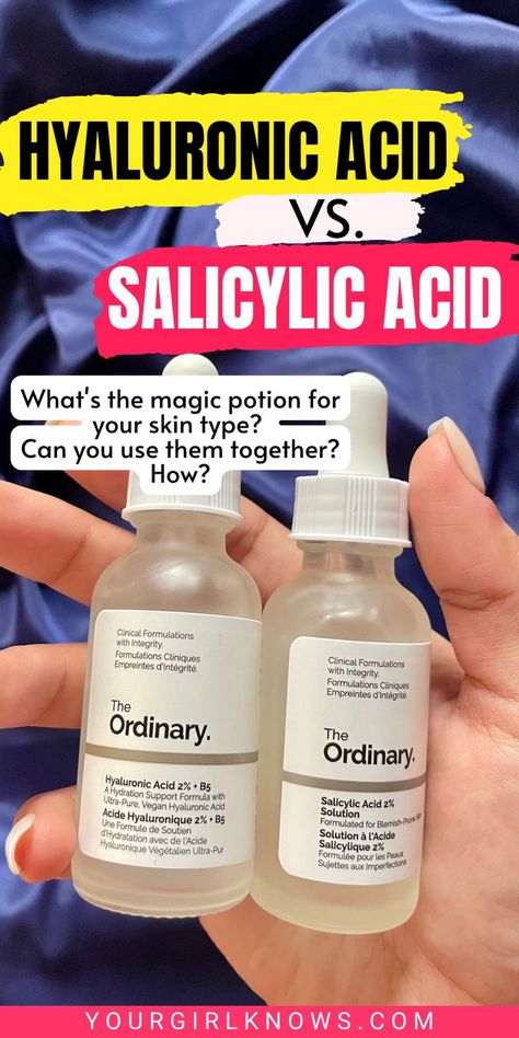 Do you know the difference between hyaluronic acid and salicylic acid? If not, don't worry. We're here to help! In this article, we'll go over the key differences between these two acids, so you can figure out which one is best for your needs. Niacinamide The Ordinary, Salicylic Acid Benefits, Niacinamide Benefits, Glowing Skin Overnight, Ordinary Niacinamide, Niacinamide Serum, Salicylic Acid Acne, Clear Skin Tips, Home Health Remedies