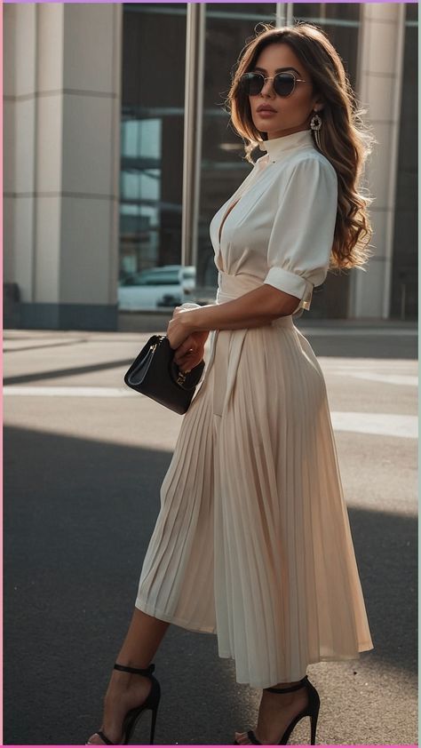 Sophisticated And Elegant Outfits, Because Of Alice Clothing, Autumn Outfits Women Classy, Italian Brunch Outfit, How To Dress In My 40s For Women, Old Fashioned Outfits Vintage Classy, Classic Fashion Summer, Elegant Summer Work Outfits, Classy Casual Dresses For Women