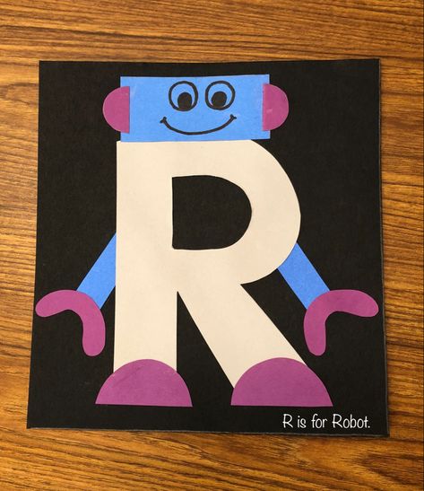 R Letter Craft Preschool, Letter R Projects For Preschool, Preschool Letter R Crafts, R Is For Preschool Craft, R Is For Robot Craft, Letter R Arts And Crafts For Preschool, Letter R Crafts For Kindergarten, Letter R Art Preschool, R Letter Craft