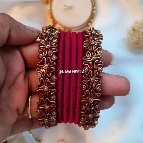 Semi-bridal maroon, rich and deep, In every twist, traditions keep. A love so strong, forever to sweep. ❤️💫💍 . . . Design Code - Nava0051 . . “Get yours now in your favorite color! 🎨✨" . . "Customize bangles with raw silk thread! 🎨💫@nava.neela" . . DM us on Instagram or WhatsApp to 8300830771 . . #navaneela #bangles #silkthreadbangles #silkthreadjewelry #kundanbangles #weddingbangles #bridalbangles #returngifts #festivebangles #southindianbangles #bride #bangleset #weddinginspiration #Indianw... Maroon Bangles, Aari Bangles, Bangle Ceremony, Silk Thread Bangles Design, Thread Bangles Design, Kundan Bangles, Orange Saree, Silk Thread Jewelry, Silk Thread Bangles