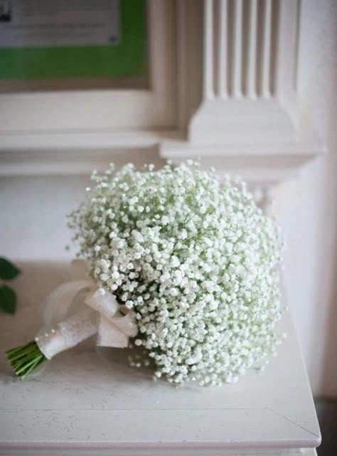 Simple Wedding Bouquets, Breath Flowers, Babies Breath, Bridal Bouquet Flowers, White Wedding Bouquets, Hand Bouquet, Bride Bouquets, Bridal Flowers, Flower Bouquet Wedding