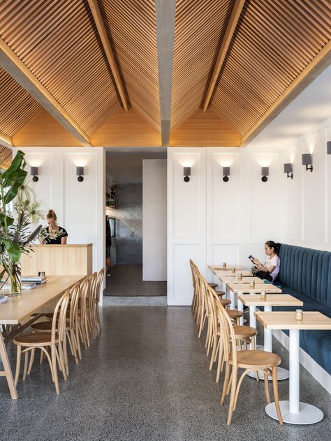 Cafe Mckenzie Randwick — Brewer Architects Kisame Design, Low Ceiling Basement Ideas, False Ceiling Design For Hall, Ceiling Basement Ideas, Ceiling Design For Hall, Simple False Ceiling, Low Ceiling Basement, Simple False Ceiling Design, Drink Design