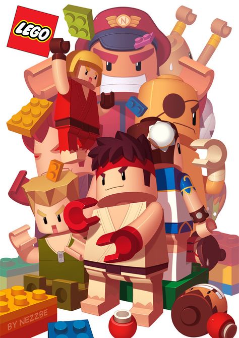 Street Fighter Fanart, Lego Drawing, Lego Street, Lego Characters, Street Fighter, Draw Drawing, Game Character, Game Design, Concept Art