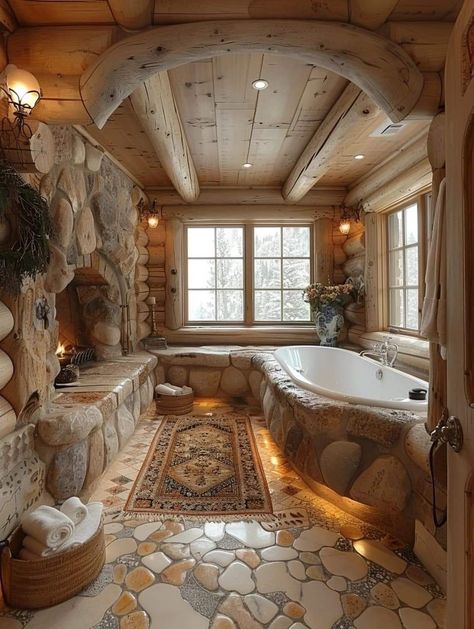 Rustic Bathroom Shower, Log Home Living, Outdoor Bathroom Design, Cabin Retreat, Craft Room Furniture, Cabin Bathrooms, Rustic Bathroom Designs, Dream Life House, Rustic Home Design