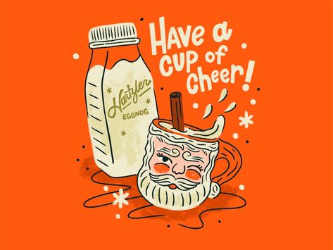 A cup of cheer by Aryn Landes on Dribbble Cup Of Cheer, Christmas Art, Christmas Seasons, Creative Professional, Creative Design, Ohio, Graphic Design, Design