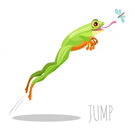 Frog Hopping Drawing, Frog Eating Fly Drawing, Frog Jumping Illustration, Flying Frog Drawing, Frog Illustration Character, Frog Jumping Drawing, Frog Posters, Frog Jumping, Nature Character