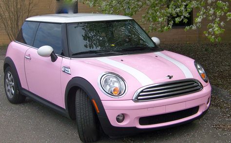 Jackie Leonhardt's MINI. MINI Beauty Parking gives fans' beautiful MINI a spot in the limelight at MINI United 2012. Pink Mini Coopers, Cooper Cars, Car Interior Diy, Cooper Car, Mini Copper, Girly Car, Car Goals, Mini Car, Pink Car