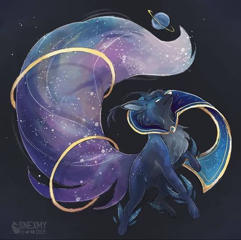 Galaxy Mythical Creatures, Mystical Creature Drawing, Magical Animals Mythical Creatures, Magical Creatures Drawings, Fantasy Animals Magical Creatures, Star Creature, Cosmic Creature, Galaxy Animals, Mystic Animals