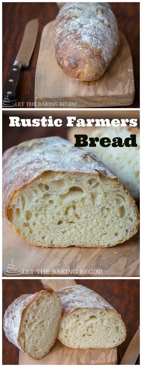 Rustic Farmer’s Bread – Golden Crackly Crust with Chewy Crumb, a few basic ingredients is all it takes to make this beauty. Resepi Roti, Rustic Bread, Best Bread Recipe, Unique Images, God Mat, Monkey Bread, Delicious Bread, Easy Bread, Pizza Bread