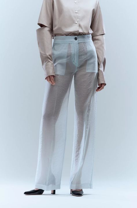 sheer trousers Formal Pants, Sheer Material, Pantalon Large, Fitted Trousers, Hugo Boss, Online Fashion, Wide Leg, Online Store, Trousers