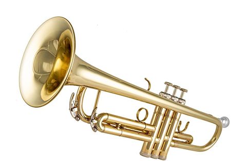 Golden shiny new metallic brass trumpet music instrument isolated on white background. musical equipment entertainment orchestra band concept. Trumpet Instrument, Trumpet Music, Brass Instruments, Blue Background Images, Music Instrument, Anime Hair, Orchestra, Blue Background, Background Images