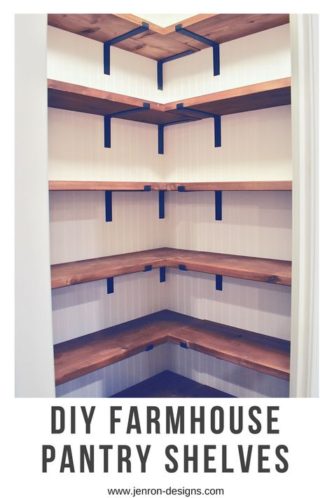 Diy Farmhouse Pantry, Architecture Renovation, Farmhouse Pantry, Pantry Shelves, Pantry Remodel, Pantry Makeover, Pantry Shelving, Farmhouse Shelves, Kitchen Pantry Design