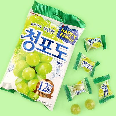 Korean Packaging, Grape Candy, Real Fruit Juice, Green Grape, K Food, Deli Food, Real Fruit, Japanese Candy, Green Grapes