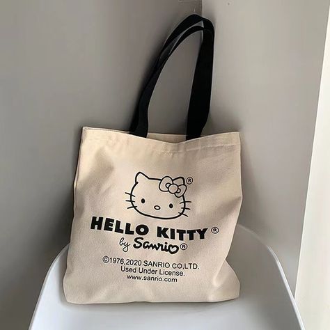 hello kitty Sanrio Canvas Bag Anime Kawaii Cartoon Cute Student Handbag Book Shopping Storage Bag