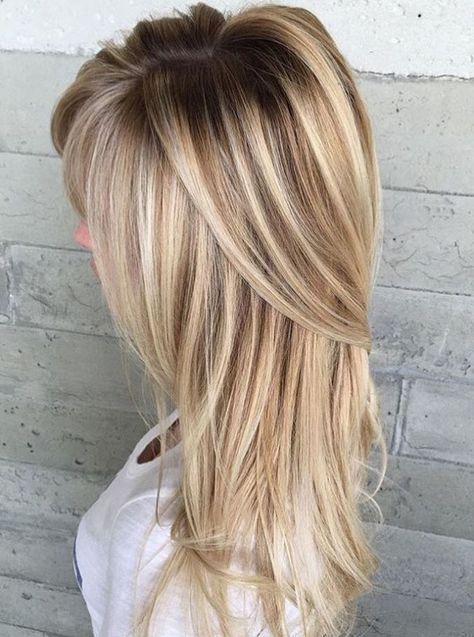 Blonde Hairstyle With Root Fade Root Fade, Blond Highlights, Caramel Blonde Hair, Natural Brown Hair, Strawberry Blonde Highlights, Blond Ombre, Blonde Balayage Highlights, Blonde Hairstyle, Ash Blonde Highlights