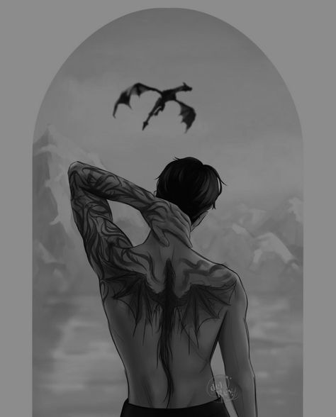 Xaden Riorson And His Dragon, Xadenviolet Aesthetic, Dragons With Wings, Xaden Riorson Fourth Wing Aesthetic, Xaden Riorson￼ Tattoo, Xaden Riorson Tattoo, Romance Book Wallpaper Aesthetic, Book Fanart Aesthetic, Harry Potter Realistic Lightning Scar