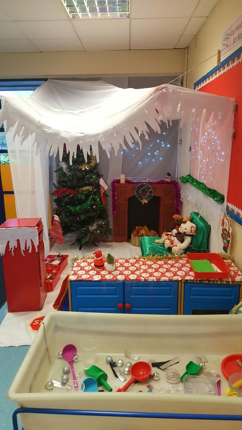 Christmas Grotto Role Play Eyfs, How To Make A Santa Grotto, School Christmas Grotto Ideas, Christmas Role Play Area Eyfs, Santas Grotto Role Play, Santas Workshop Role Play Area, Eyfs Christmas Role Play Area, Santas Grotto Eyfs, Santas Grotto Design Ideas