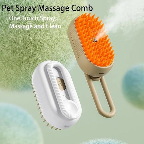 Discover the Ultimate in Pet Pampering Transform your pet care routine with the Multi-Function Pet Grooming Steam Brush, designed to bring the spa to your home. This innovative tool combines steam cleaning, massaging, and hair removal in one, providing a luxurious experience for your beloved cat or dog. With its easy-to-use design and efficient functionality, keeping your pet clean, relaxed, and happy has never been simpler. Product Features Steam Cleaning: Effectively removes dust and dirt from your pet’s fur, enhancing hygiene and freshness with the option to add water or essence for a soothing touch. Multifunctional Use: Beyond cleaning, it serves as a massager and hair remover, addressing your pet's grooming needs in one go. Pet-Friendly Grooming: Features gentle, rounded brush teeth t Cat Massage, Cleaning Pet Hair, Pet Spray, Pet Grooming Tools, Cat Spray, Dog Cleaning, Pet Brush, Dog Brushing, Pet Hair Removal