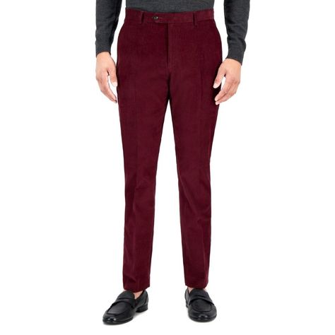 Tommy Hilfiger Men's Hall Modern Fit Stretch Corduroy Pants Red Burgundy ***These Pants Are New With Tags And Have Never Been Worn. The Waistband Tag Came Off But Has Been Reattached. They Are In New Unworn Condition. Tommy Hilfiger's Classic Corduroy Pants Are Designed With An Ever-So-Subtle Hint Of Stretch And A Modern Fit That Moves With You And Lets You Breathe Without Becoming Too Loose Along The Way. Modern Fit Zip Fly With Button And Hook Closure Belt Loops Side Pockets Crease Flat Front Blue Plaid Pants, Powder Blue Dress, Fitted Knit Dress, Corduroy Pants Men, Navy Blue Dress Pants, Blue Dress Pants, Tommy Hilfiger Pants, Tan Pants, Beige Pants