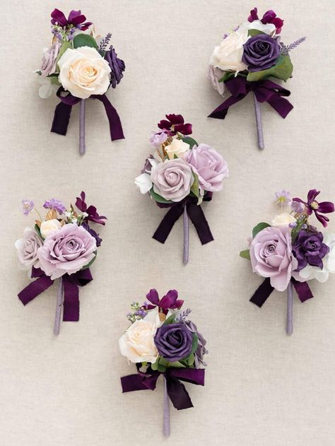 4Pcs Wedding Flowers Mini Bride Bridesmaid Bouquets 5.9inch Small Floral Wedding Centerpieces Artificial Roses Flowers Wedding Decoration Outdoor DecorI discovered amazing products on SHEIN.com, come check them out! Floral Wedding Centerpieces, Mini Bride, Flowers Wedding Decoration, Vintage Boho Wedding, Purple Home Decor, Wedding Reception Table Decorations, Reception Table Decorations, Wedding Purple, French Rustic