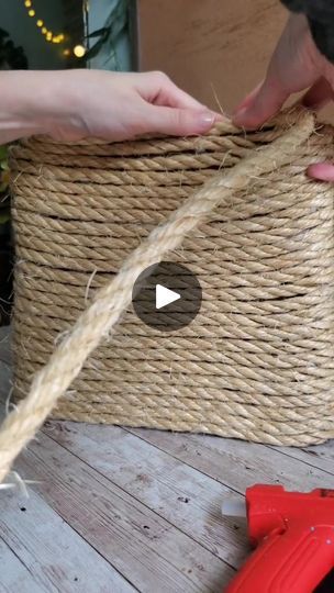 23K views · 1.1K reactions | DIY Hanging Basket made from cardboard! 🌼 I'm using the same jute rope as I used for my bunny placemat in my last video! 

This was something I created... | By Love Crafted DecorFacebook Hanging Basket Wreath, Jute Hanging Basket Diy, Jute Rope Basket Diy, Decorate Basket Ideas, Rope Bowls Diy How To Make, Diy Jute Basket, Jute Basket Diy, Picnic Basket Diy, Jute Rope Crafts