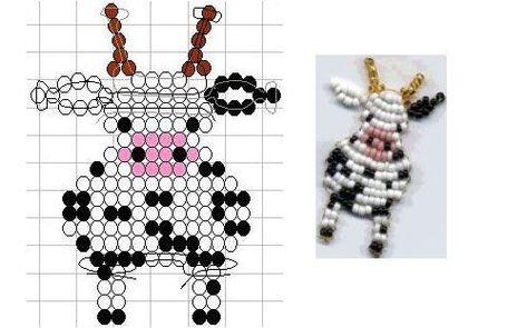 Making Bead Animals, Cow Seed Bead Pattern, Seed Bead Animals, Bead Pets Pattern, Bead Animals Patterns, Beaded Cow, Bead Pets, Pony Bead Animals, Pony Bead Projects