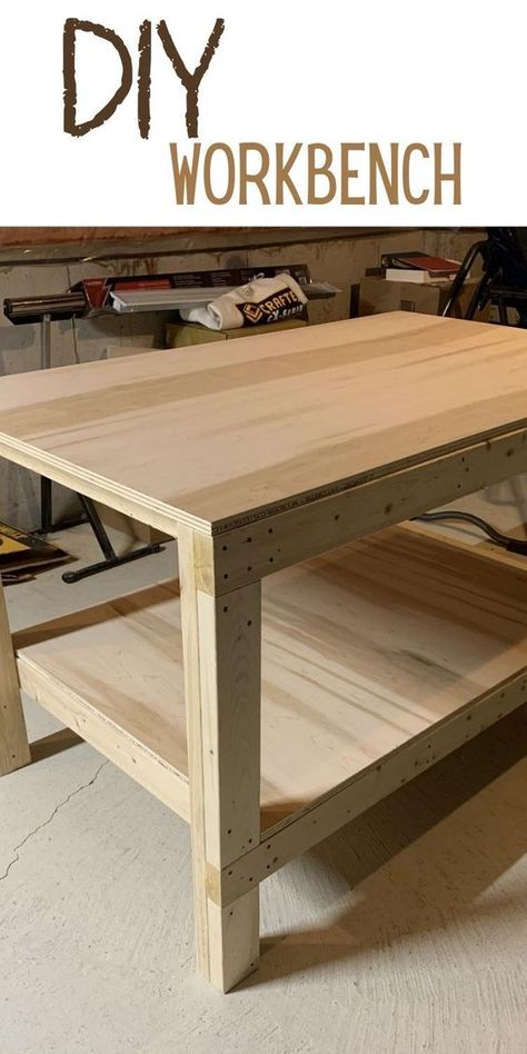 Diy Workbench Top, Work Benches Diy, Diy Small Workbench, How To Make A Workbench, Diy Outdoor Work Bench, Diy Work Table Garage, Small Work Bench Ideas, Diy Woodworking Table, Garage Work Bench Diy Workbench Designs