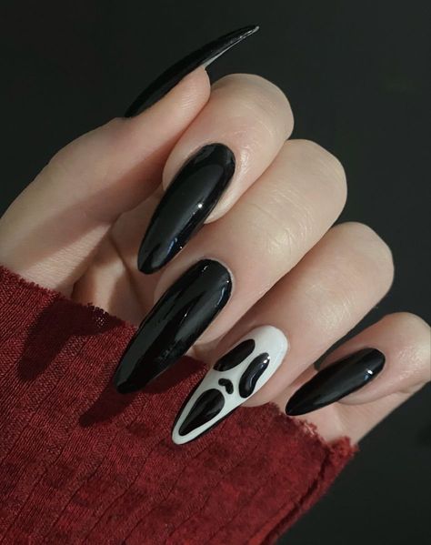 Xl Goth Nails, Nail Art Designs At Home, Paznokcie Hello Kitty, Horror Nails, Halloween Acrylic Nails, Goth Nails, Grunge Nails, Nagel Inspo, Halloween Nail Designs