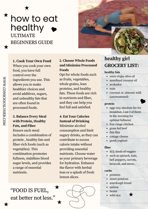 In 2024, prioritize healthy eating and establish disciplined habits by curating a clean eating grocery list. Be inspired to "be that girl" who embraces a glow-up through nutritious choices and easy breakfast ideas. Elevate your mornings with the best foods for breakfast, fostering a glow-up fueled by clean eating and wholesome nutrition. With a focus on healthy habits, transform into the best version of yourself, finding motivation and inspiration in clean eating and nutritious meals. Healthy Eating Rules, Natural Diet Plan Clean Eating, Food Habits Healthy, Whole Foods List Clean Eating, Extreme Healthy Eating, Better Eating Habits Aesthetic, Eating Healthy Tips, Healthy Food Checklist, Clean Girl Grocery List