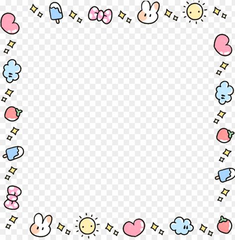 Cute Frame Transparent Png, Border Design Transparent Background, Kawaii Border Png, Kawaii Picture Frame, Kawaii Frame Png, Kawaii Borders Frames, Y2k Stickers Png Transparent, Cute Png Icons Transparent Background, Cute Templates Background