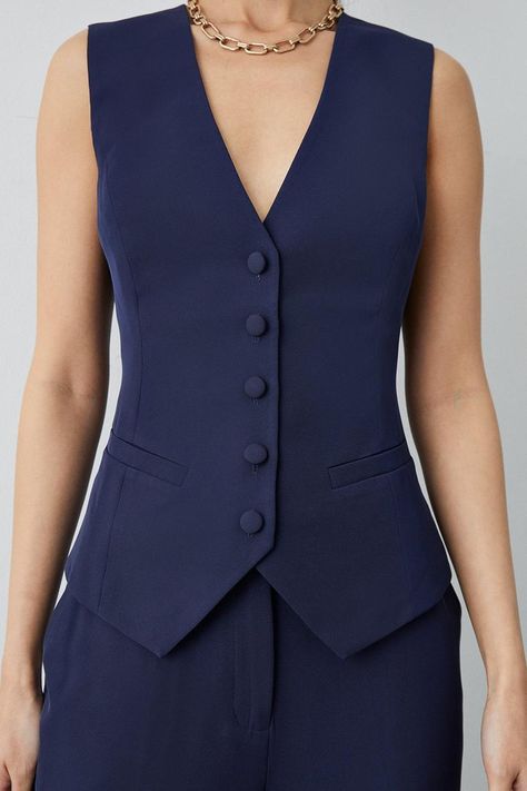 Jackets & Coats | Navy Tailored Waistcoat | Principles Tailored Waistcoat, Tailored Vest, Minimalistic Aesthetic, Royal Clothing, Dressy Casual Outfits, Stylish Work Attire, Beachwear Skirt, Summer Clothing, High Fashion Street Style