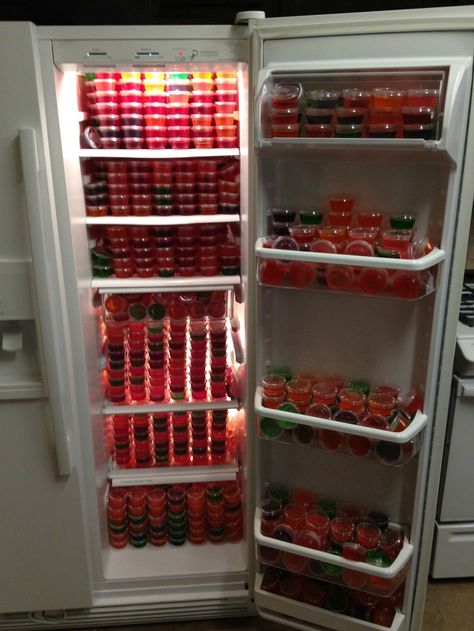 I see your fridge full of Jello Shots and raise you mine... - Imgur    www.LiquorList.com "The Marketplace for Adults with Taste!" @LiquorListcom #LiquorList.com Liquor List, Pudding Shots, Jello Shot Recipes, Float Trip, Alcohol Party, Alcohol Aesthetic, Shot Recipes, Jello Shots, Drinks Alcohol Recipes