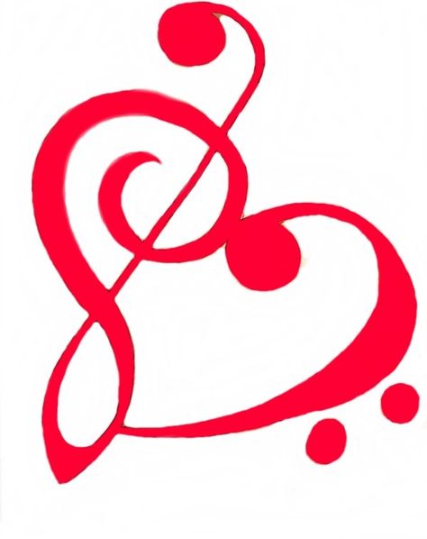 Treble and bass clef heart tattoo. Pictures Of Music, Bass And Treble Clef, Tattoo Ideas Music, I Heart Music, Treble Clef Heart, Simple Tats, Peace Music, Luna Guitars, Good Tattoo Quotes