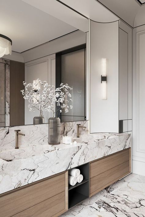 Modern Luxury Bathroom Marble, Toilet Design Modern, Modern Luxury Bathroom, Restroom Design, Marble Sink, Great Bathrooms, Luxury Marble, Bathroom Design Inspiration, Vanity Design