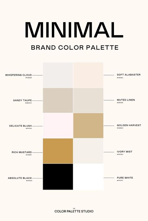 Gorgeous Combo of Neutral Colors. Natural Color Palette Hex Code, Showit Color Palette, Minimalist Palette Colour, Luxury Color Palette Hex Codes, Minimalist Colors Palette, Digital Marketing Color Palette, Minimalist Color Pallete, Modern Branding Color Palette Neutral, Brand Kit With Hex Codes