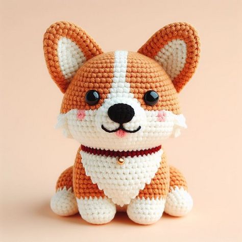 Crochet Corgi Dog Amigurumi Corgi Dog Crochet Pattern, Amigurumi Corgi Pattern Free, Crochet Corgi Pattern Free Amigurumi, Corgi Crochet Pattern Free, Corgi Crochet Pattern, Dog Crochet Patterns Free, Corgi Crochet, Amigurumi Dog Free Pattern, Amigurumi Bee