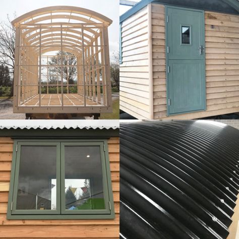 How To Build A DIY Shepherds Hut - Everything You Need To Know Double Casement Windows, Shepherd Hut, French Double Doors, Interior Cladding, Double Window, Shed To Tiny House, Stable Door, Door Insulation, Shepherds Hut