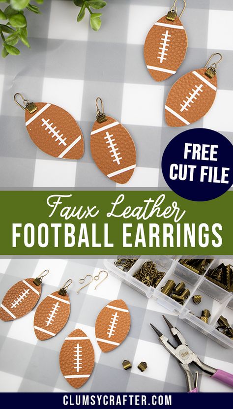 Football Earrings Svg Free, Cricut Maker 3 Earrings, Football Earring Svg Free, Silhouette Cameo Earrings, Free Earring Svgs, Free Svg Files For Cricut Faux Leather Earrings, Football Earrings Cricut, How To Make Faux Leather Earrings Cricut, Diy Football Earrings